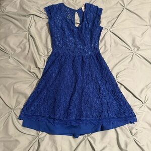 Charlotte Russe Blue Lace Mini Dress